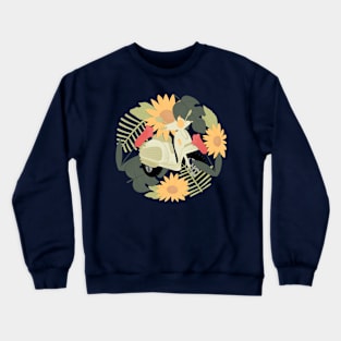 my scooter behind the flowers Crewneck Sweatshirt